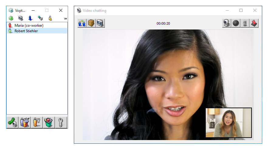 Voptop screenshot while video chatting